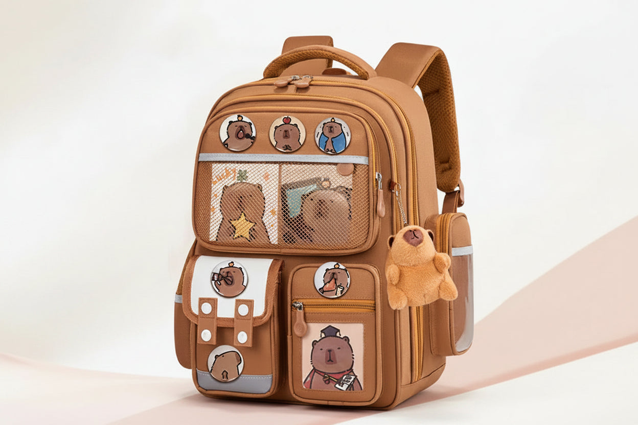 Zaino personalizzato JUPPE in velluto a coste con toppe di animali, con nome personalizzabile, ideale per la scuola. Disponibile in 6 colori e nelle taglie Media e Piccola, adatto a bambini da 1 a 6 anni o da 3 a 15 anni.