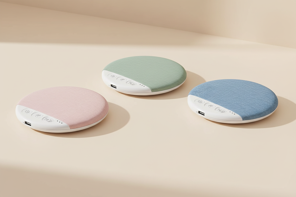 Mini Altoparlante da Cuscino Bluetooth disponibile in tre colori: nero, rosa, verde acqua